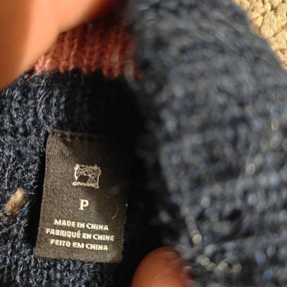Scotch &‎ Soda Sweater Womens XS Navy Blue Mock Neck Openwork Wool